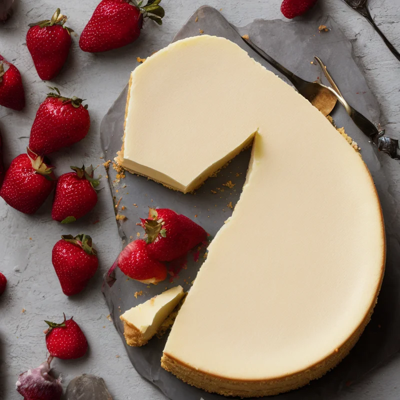 Amerikansk cheesecake - Illustration - kan være AI genereret og afvige fra opskriften