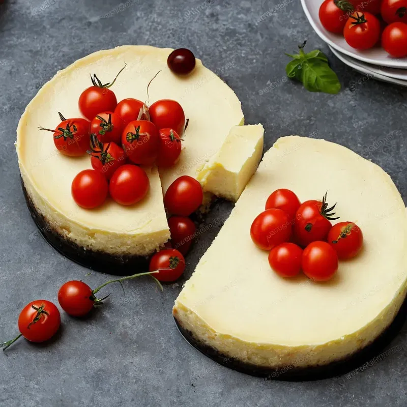 Ostetærte med cherrytomater