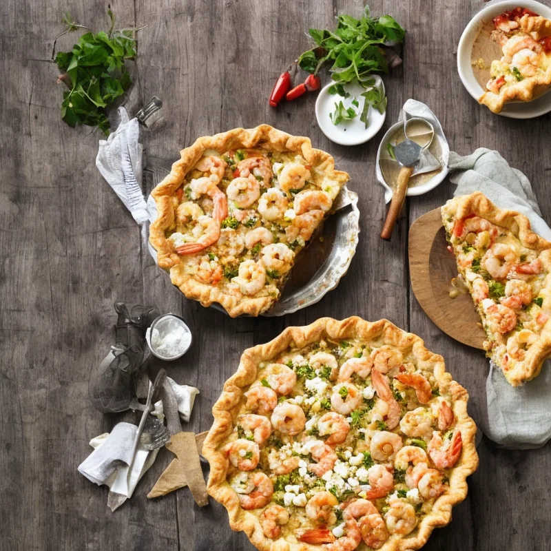 Tærte med rejer og feta
