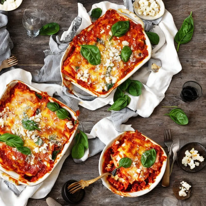 Lasagne med spinat og feta
