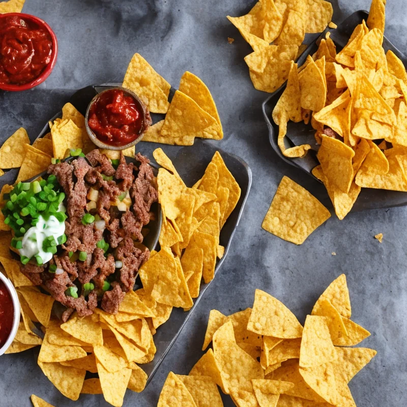 Nachochips/nachos med oksekød og cheddarost