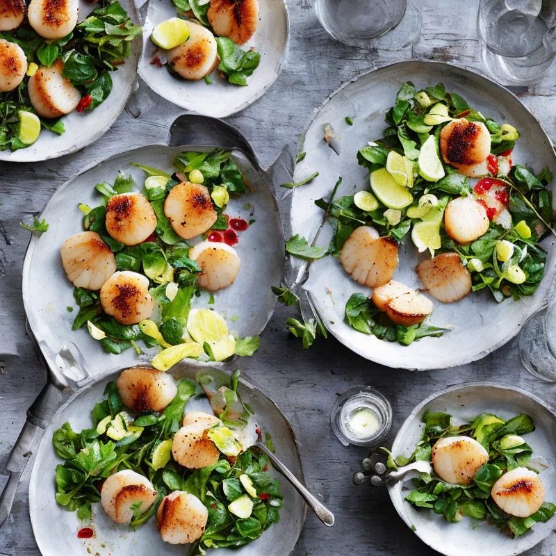 Kammuslinger med julesalat og limesmør