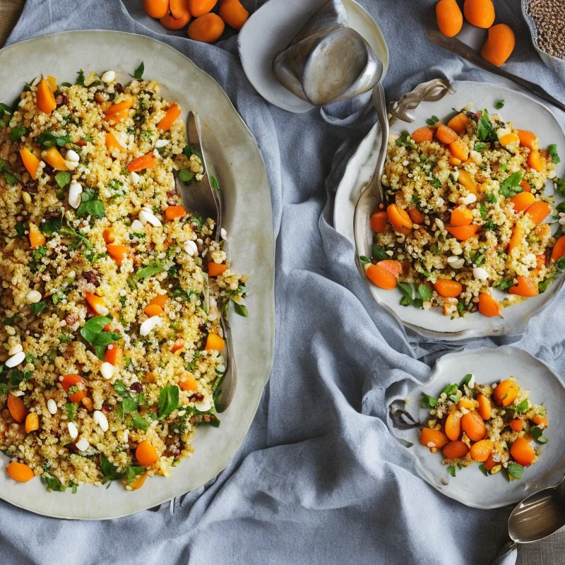 Bulgursalat med abrikoser og pinjekerner