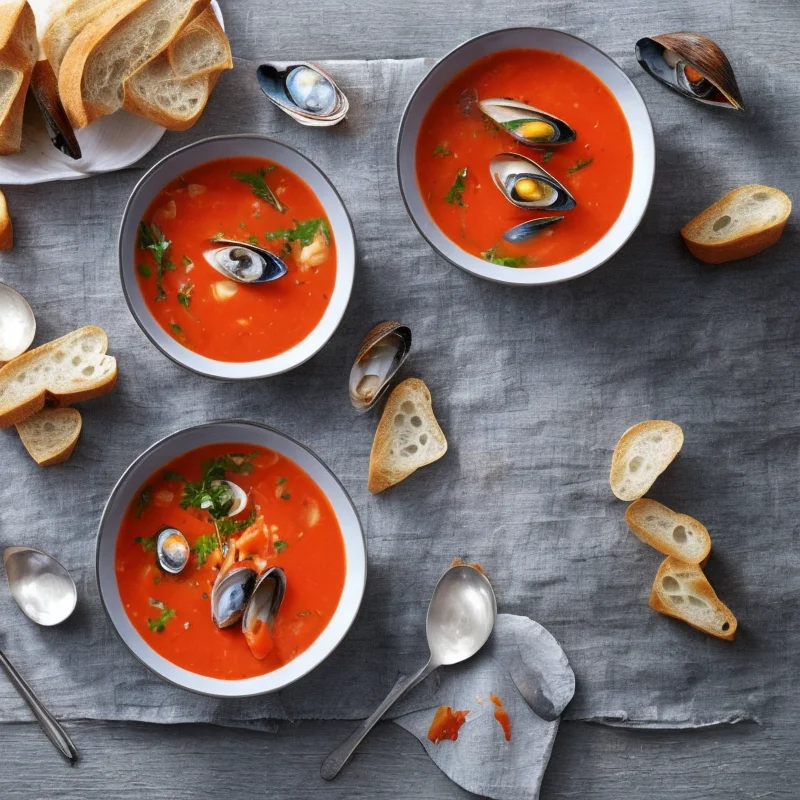 Muslingesuppe med tomat