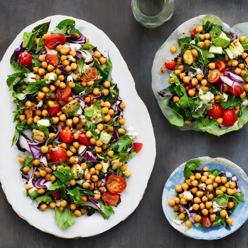 Grillet salat med kikærter
