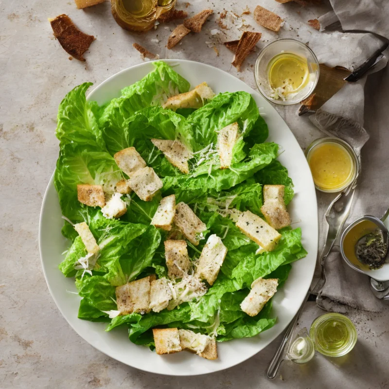 Cæsar salat med hjemmerørt dressing