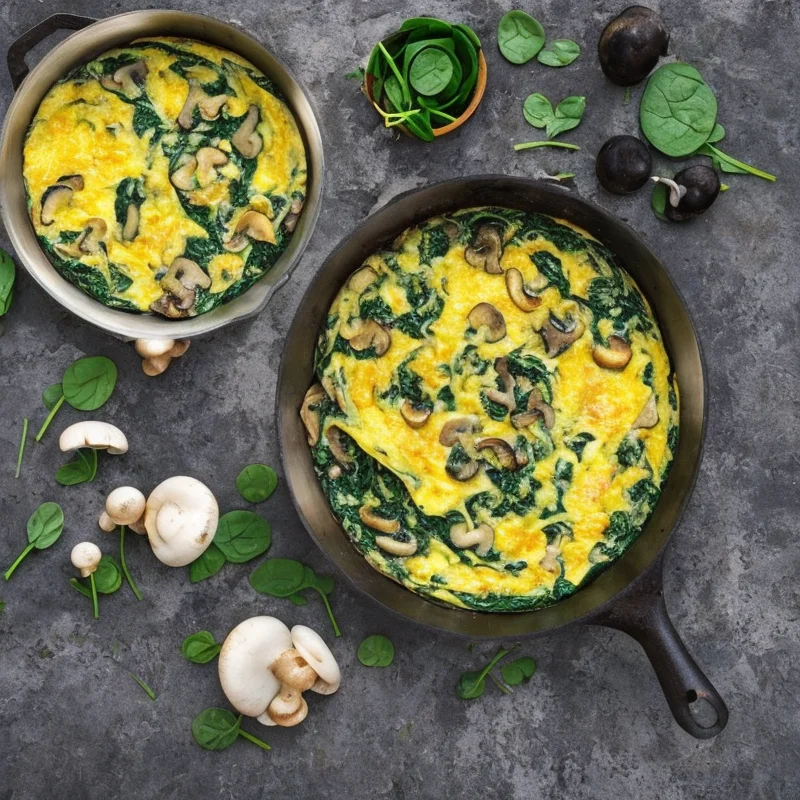 Omelet med svampe og spinat