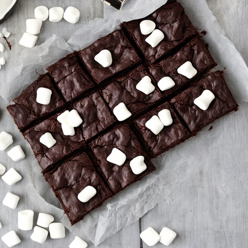 Brownie med skumfiduser og lakrids