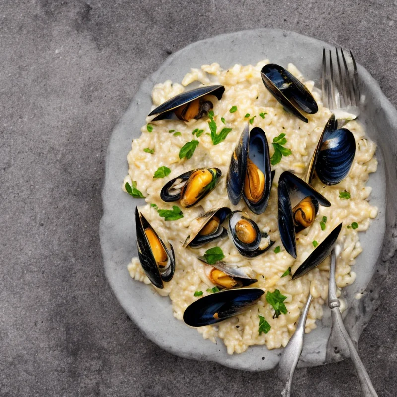 Risotto med blåmuslinger