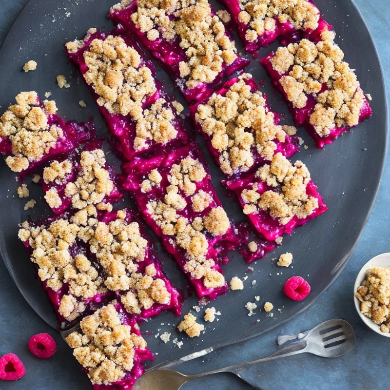 Hindbærsnitter med crumble