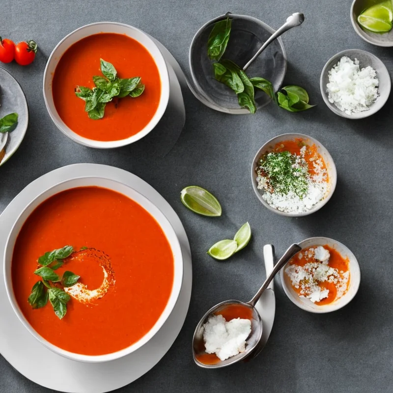 Kold tomatsuppe med rød karrypasta