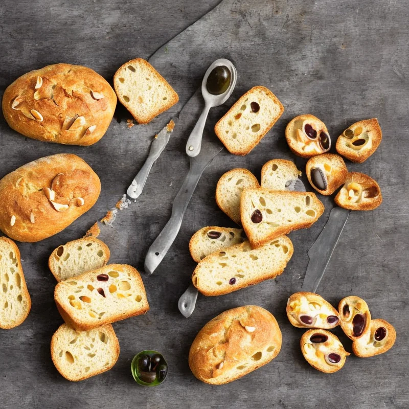 Minibrød med oliven, mandler og ost