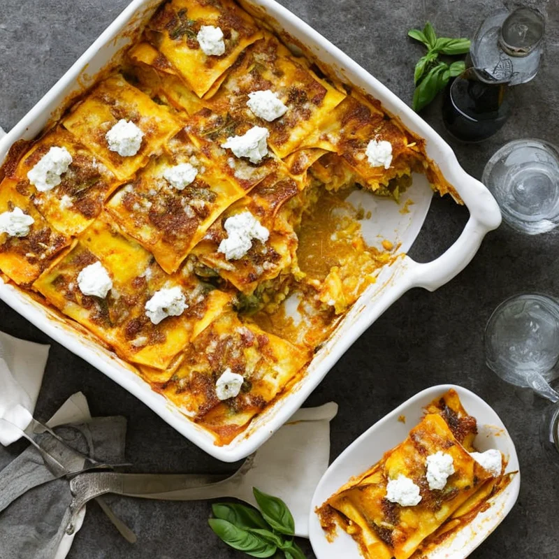 Squashlasagne med gedeost