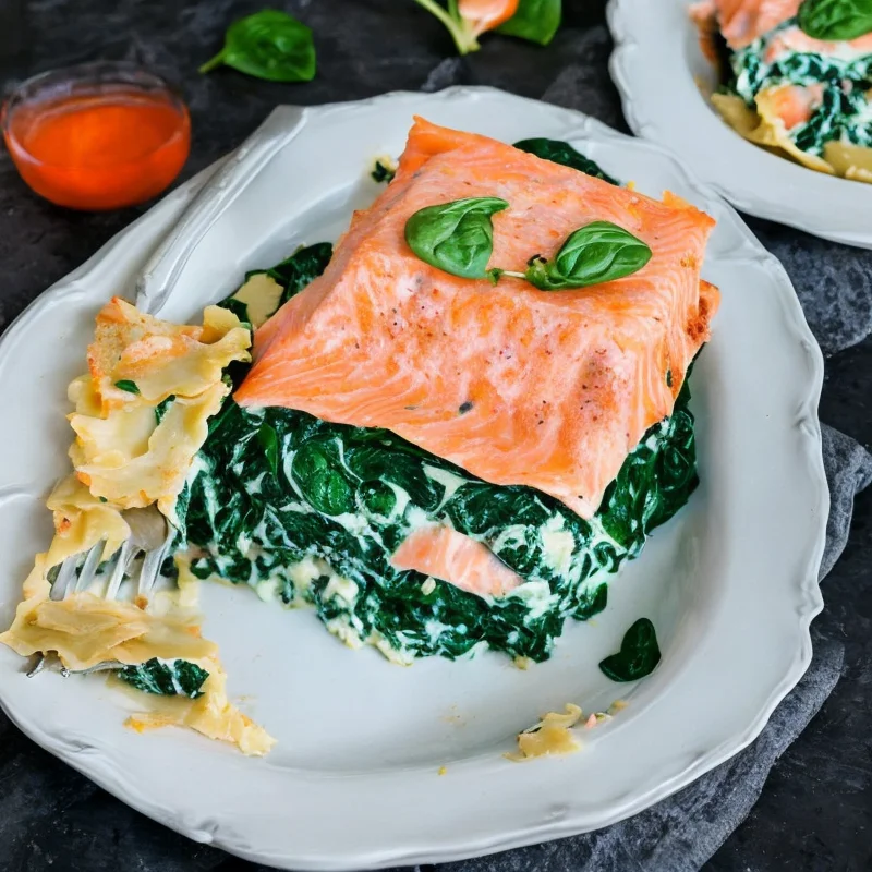 Lakselasagne med spinatbechamel