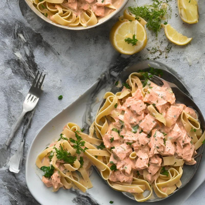 Pasta med lakse-flødesauce