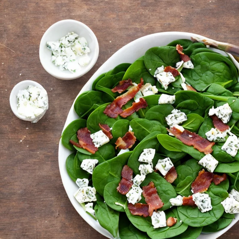 Spinatsalat med bacon og gorgonzola