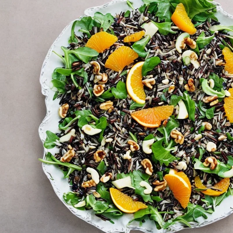 Salat med vilde ris, citrus og nødder