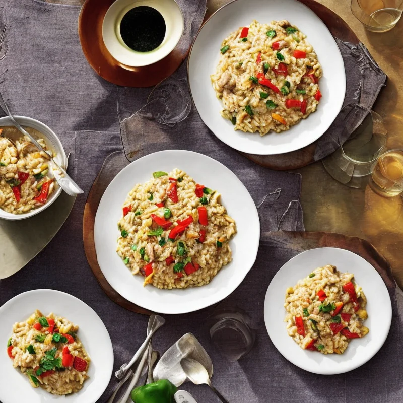 Kalkunrisotto med peberfrugt og rosiner