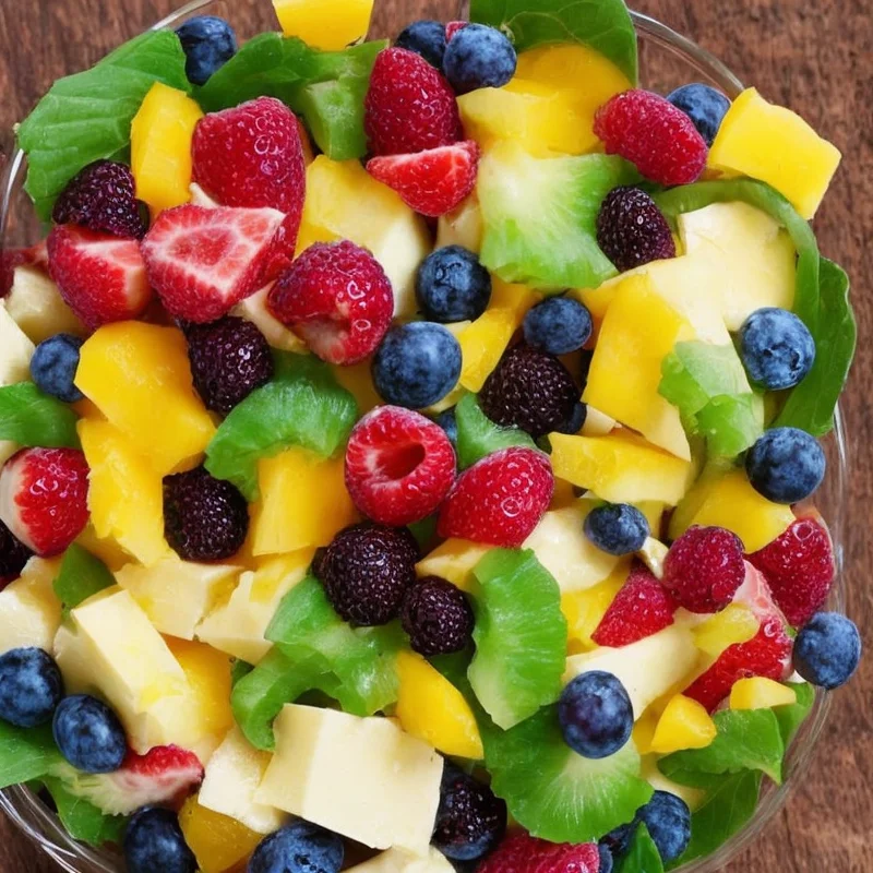 Oste og frugtsalat