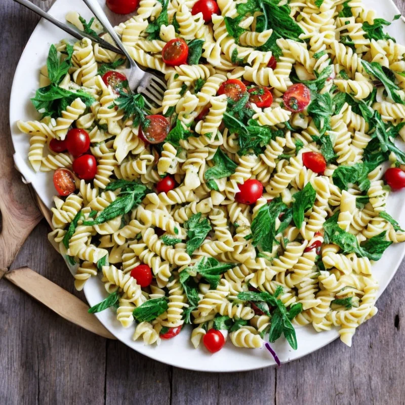 Pastasalat med krydderurter