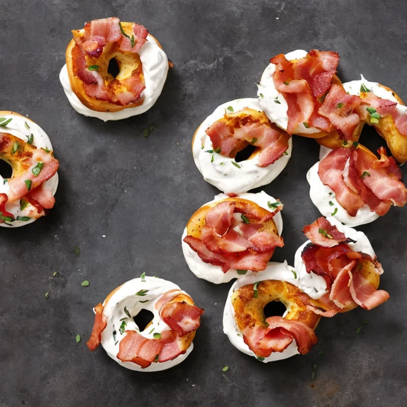 Bagel med bacon, tomat og krydret cremefraiche