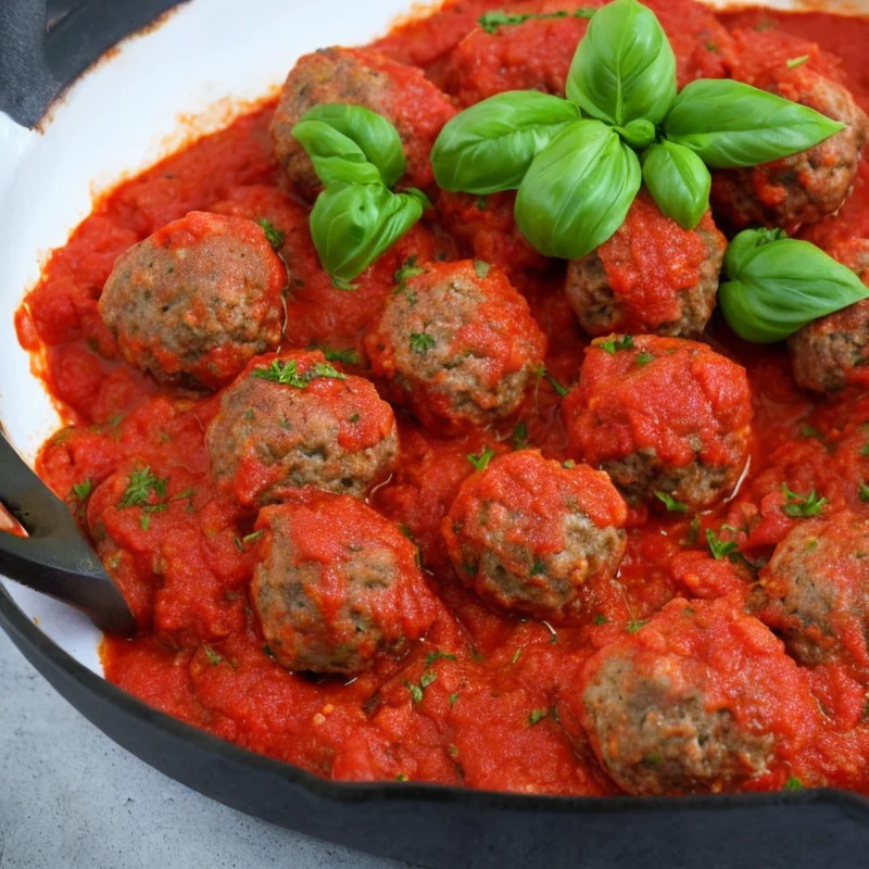 Italienske kødboller med tomatsauce