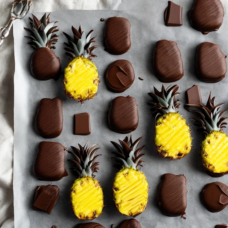 Ananas dyppet i chokolade