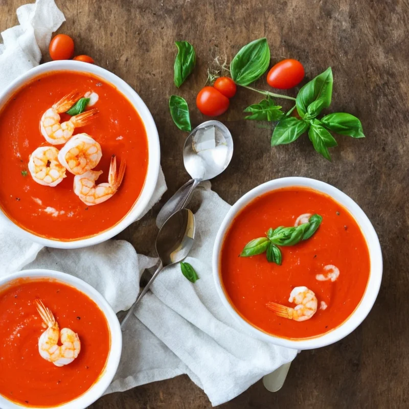 Sund tomatsuppe med rejer