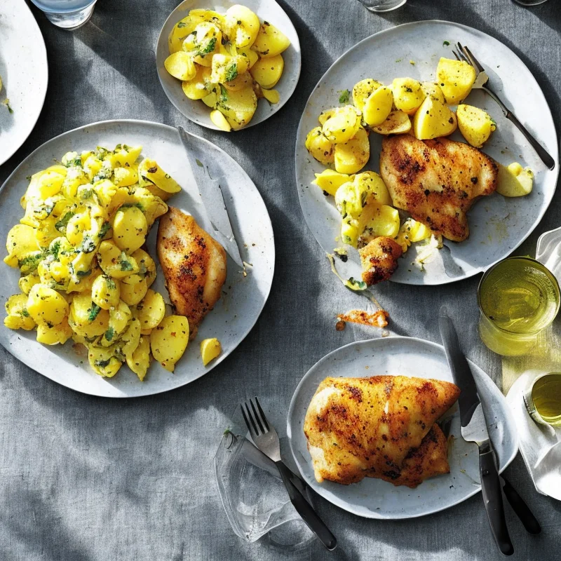 Kyllingeinderfilet med safrankartoffelsalat