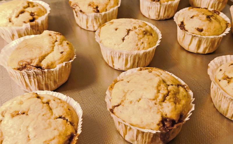 Bananmuffins med chokolade